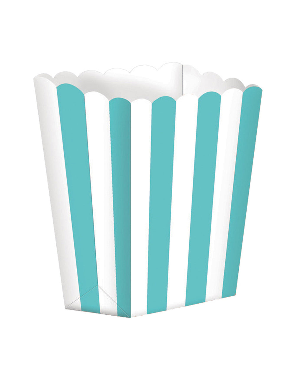Boites à popcorn en carton rayées menthe et blanc pour fête