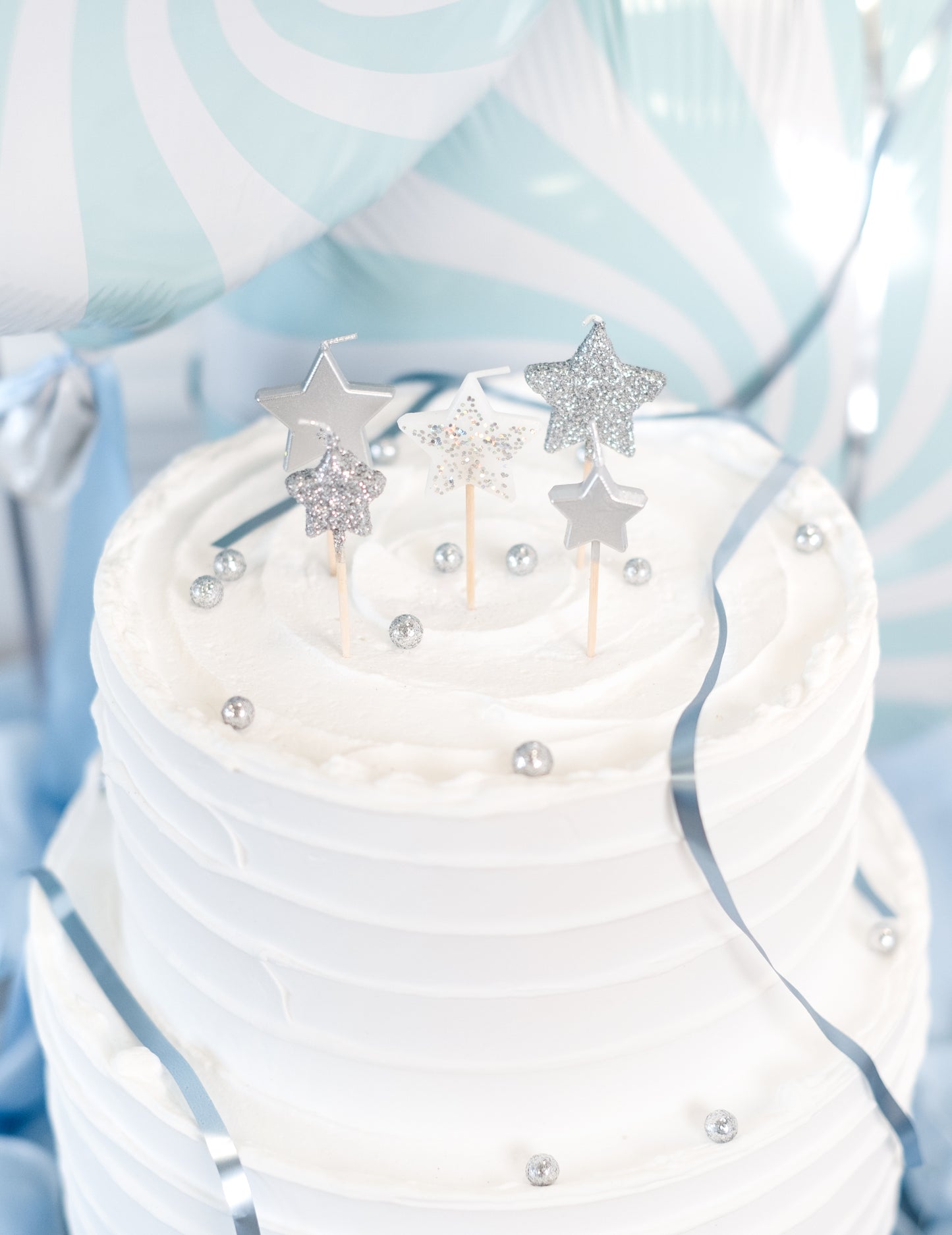 5 zvjezdica svijeće na srebrnom degradiranom vrhu 7 cm