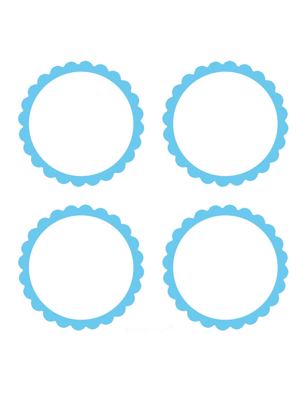 Étiquettes pour candy bar bleu ciel à bords festonnés