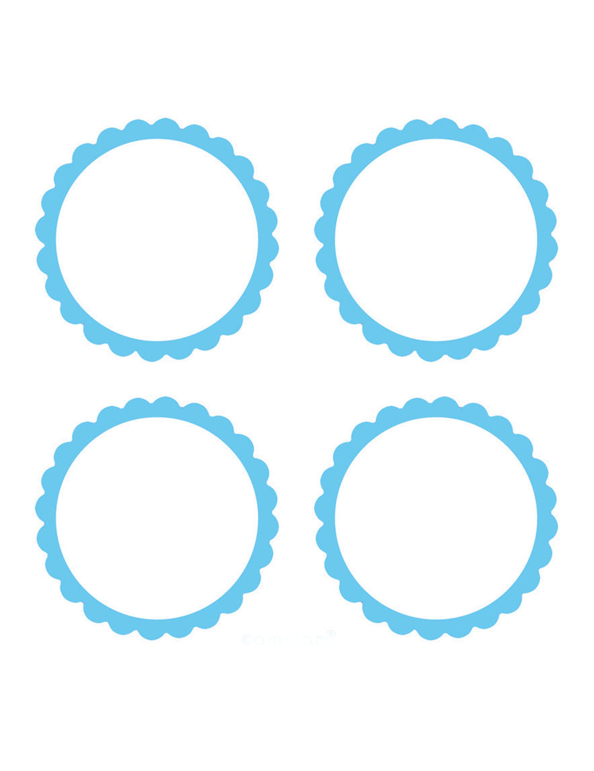 Étiquettes pour candy bar bleu ciel à bords festonnés