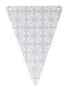 Fanions en carton carreaux de ciment pour décoration guirlande gris et blanc