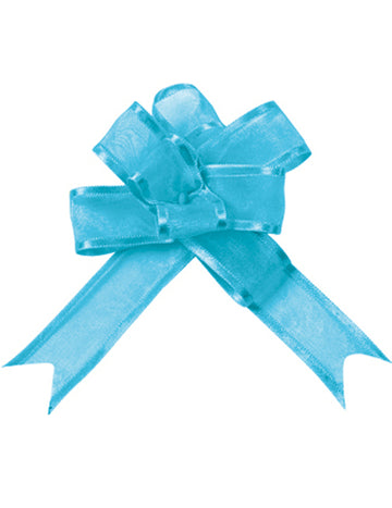 5 mini tirkiznih organza mašnica, 16 mm, za ukras