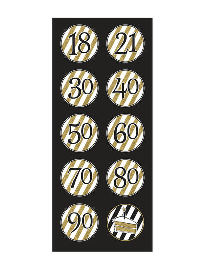 5 ovjesa u crnom i zlatnom rođendanu Spirale 80 cm