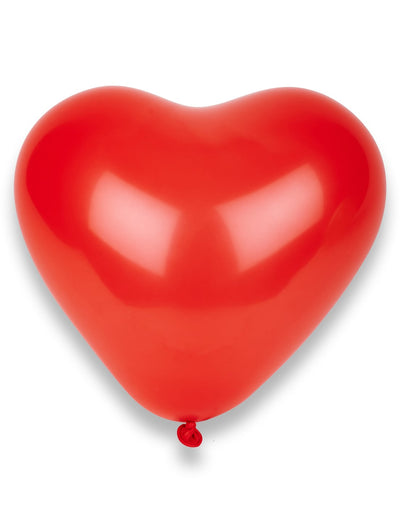 50 ballons coeurs rouges
