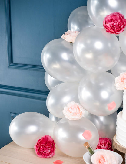 50 metalnih balona bjelokosti 30 cm