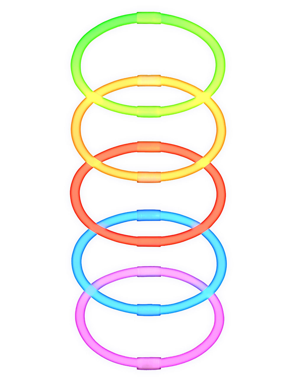 Détail des différents coloris des bracelets phosphorescents néon pour fête