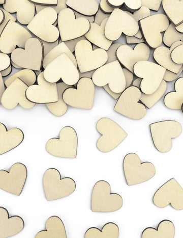 50 prirodnih drvenih konfeta u obliku srca (2 x 2) cm za vjenčanje