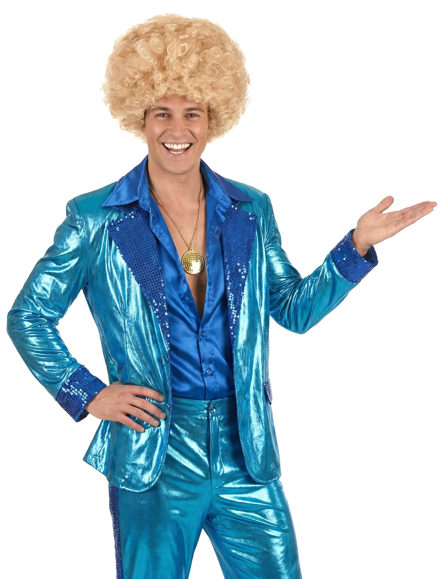 Vue d'ensemble de la perruque afro pour adulte blonde confort