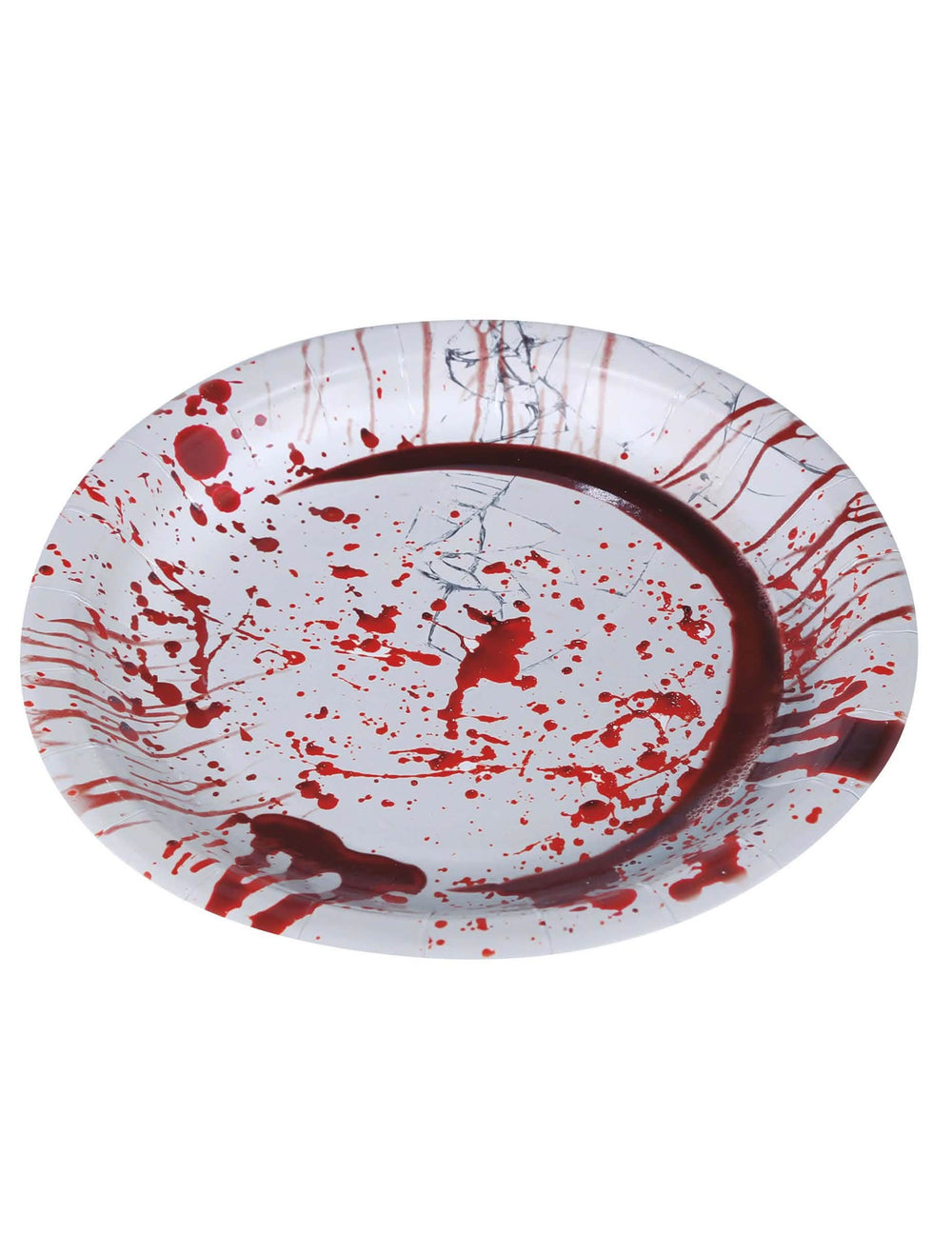 Detalj mrlja od krvi na Halloween krvavim papirnatim tanjurima