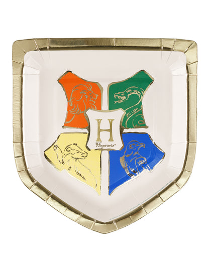6 Assiettes en papier Harry Potter™ Blason de Poudlard 26x18 cm