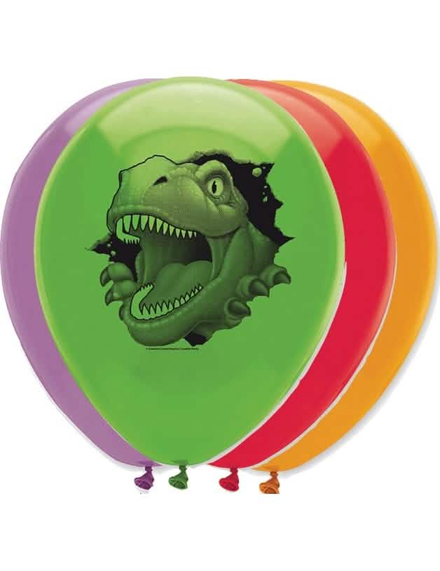 Dinosauri baloni od lateksa za rođendan, višebojni s uzorkom T-Rexa