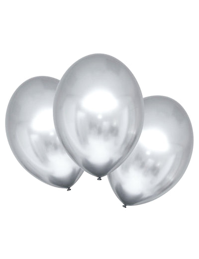 Ballons en latex argentés pour fête argent satiné