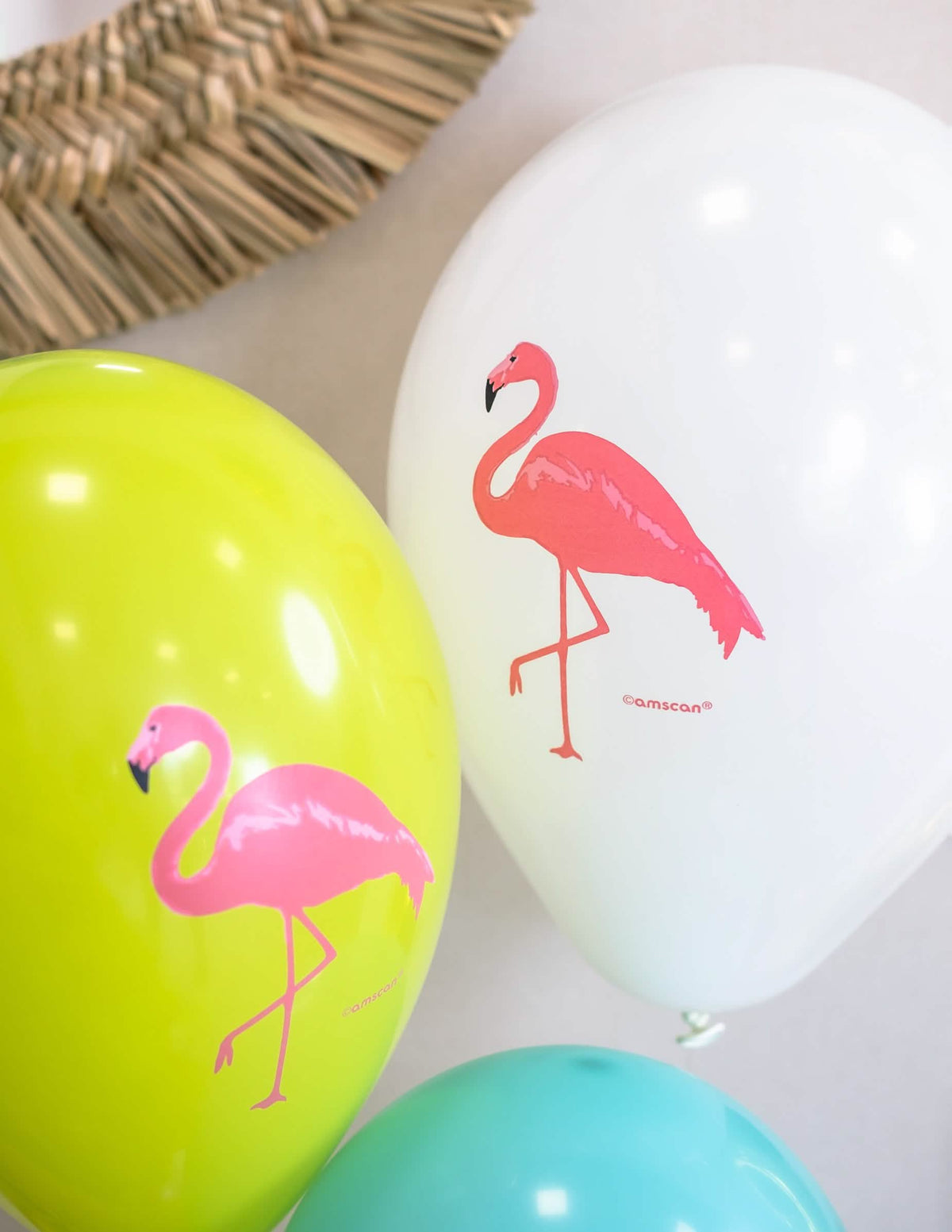 Detalji o bijela i zelena balonima od lateksa flamingo paradise