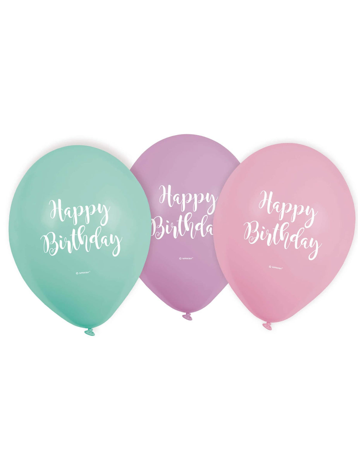 baloni en latex Happy Birthday pastel roza lavande i mente