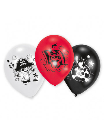 6 gusarskih lateks balona 22 cm ukrasi za rođendan