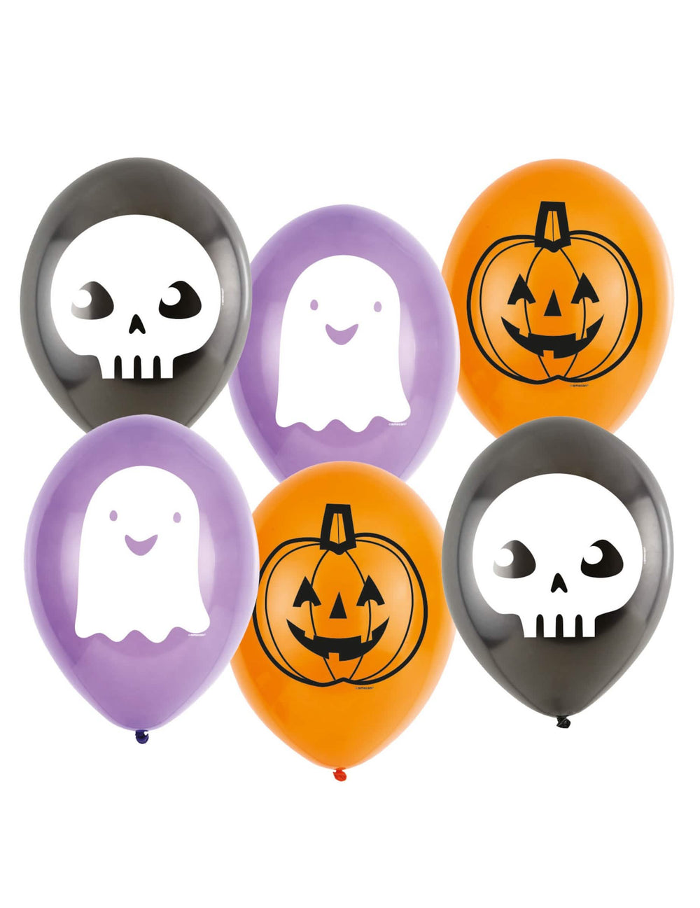 Baloni od lateksa halloween Friends za dekoraciju narančasta, ljubičasta i crna s motivima bundeva, duhova i lubanje