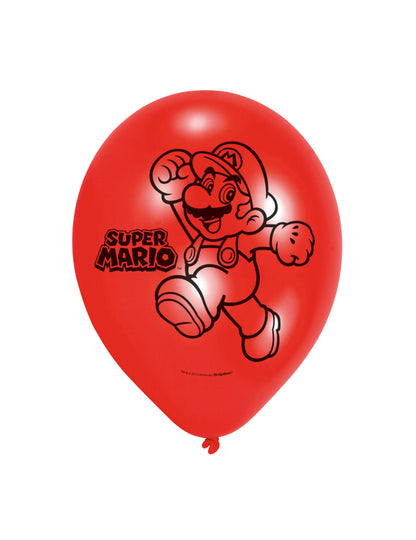 Gros plan sur le ballon rouge des ballons latex Super Mario pour enfants