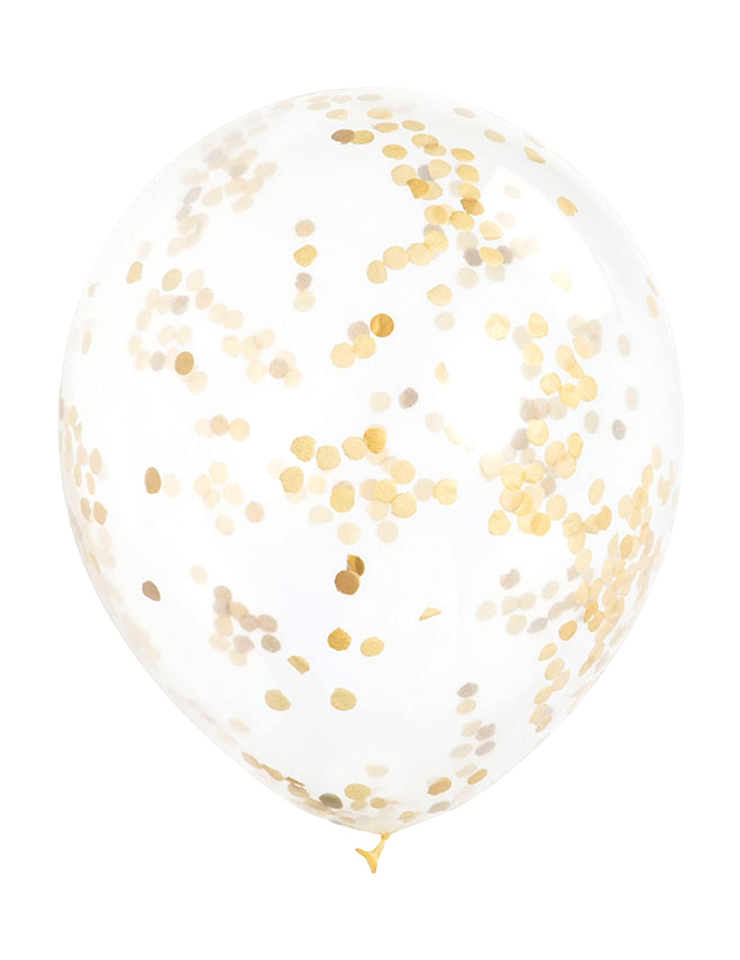 Ballon en latex transparent avec confettis ocre doré