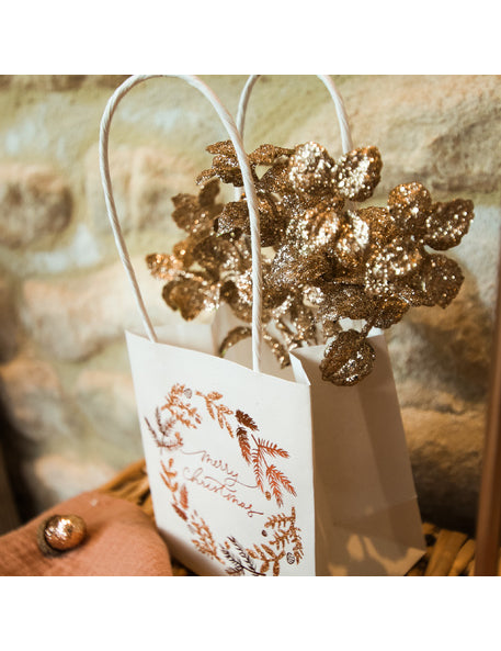 6 grana eukaliptusa s bakrenim šljokicama 17 cm 