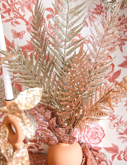 6 grana na stabljikama, čokoladni šljokice, 18 cm za božićne ukrase