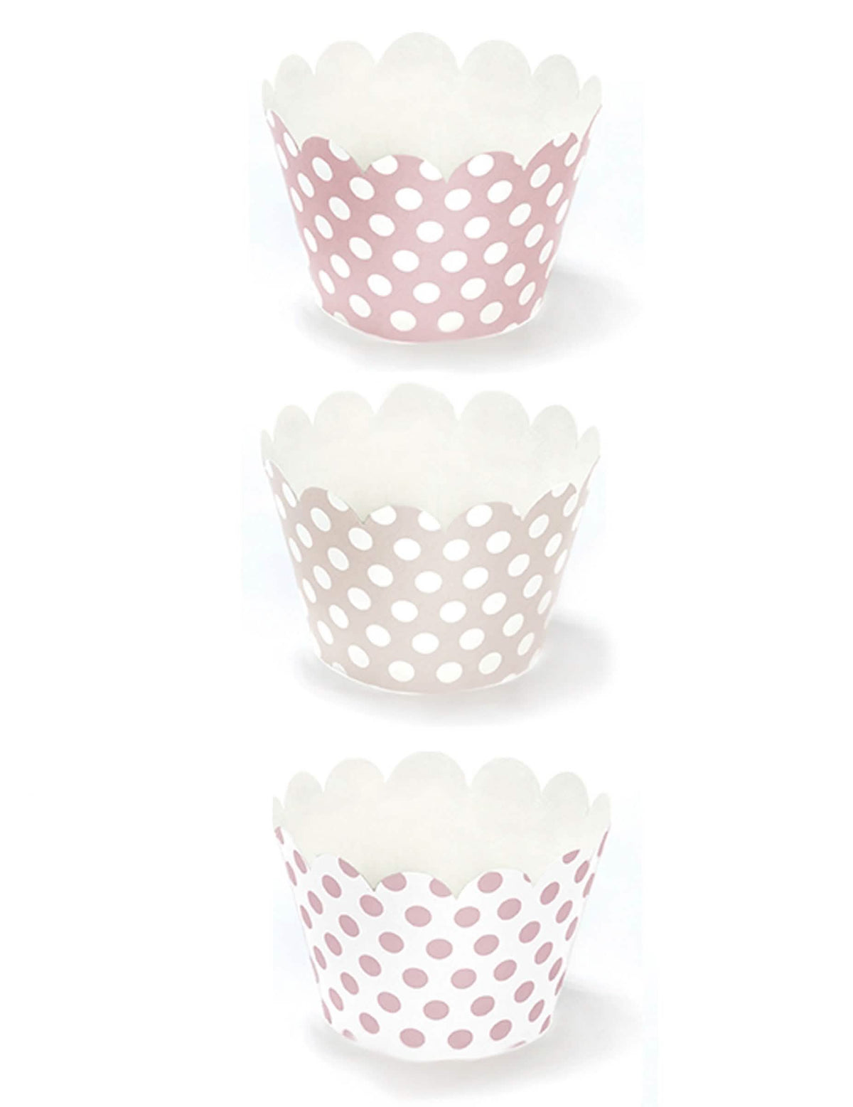 Paketi za cupcake s točkicama roza pudera od kartona