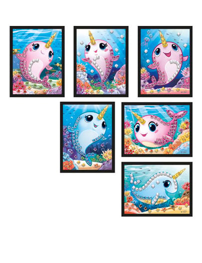 Les six modèles différents des cartes mosaïque holographiques narval