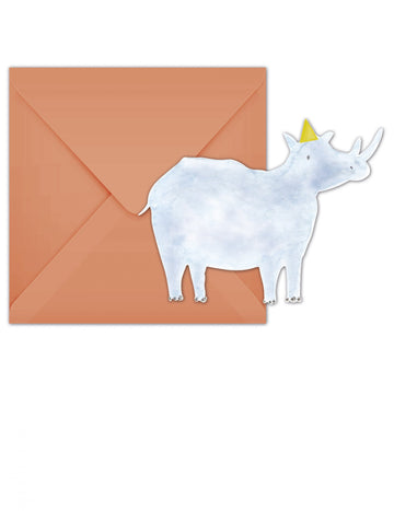 6 pozivnica s omotnicama s nosorogovim safarijem