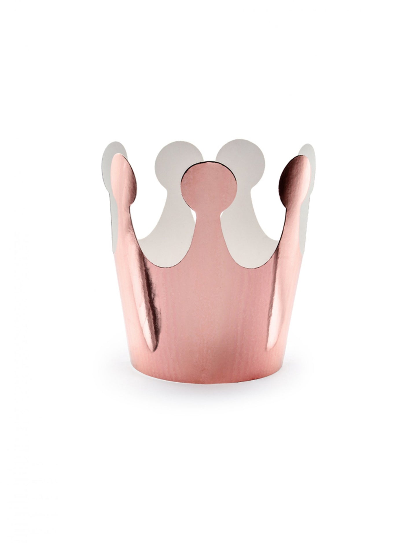 6 metalnih kartonskih krunica u ružičasto-zlatnoj boji cm za princezin rođendan