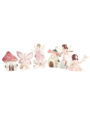 6 pastelno ružičastih papirnatih ukrasa za vile, visine 6,8 do 10 cm cm začarani svemir