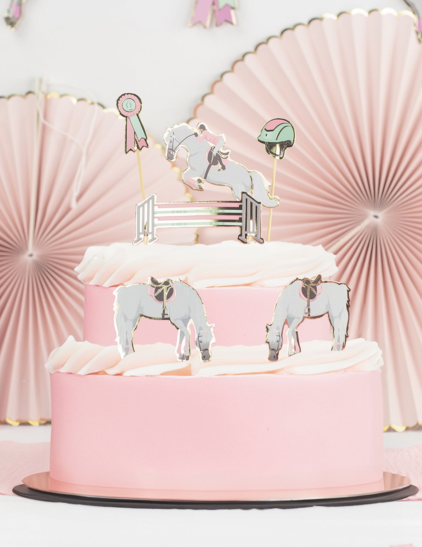 6 décorations pour gâteau cheval et équitation