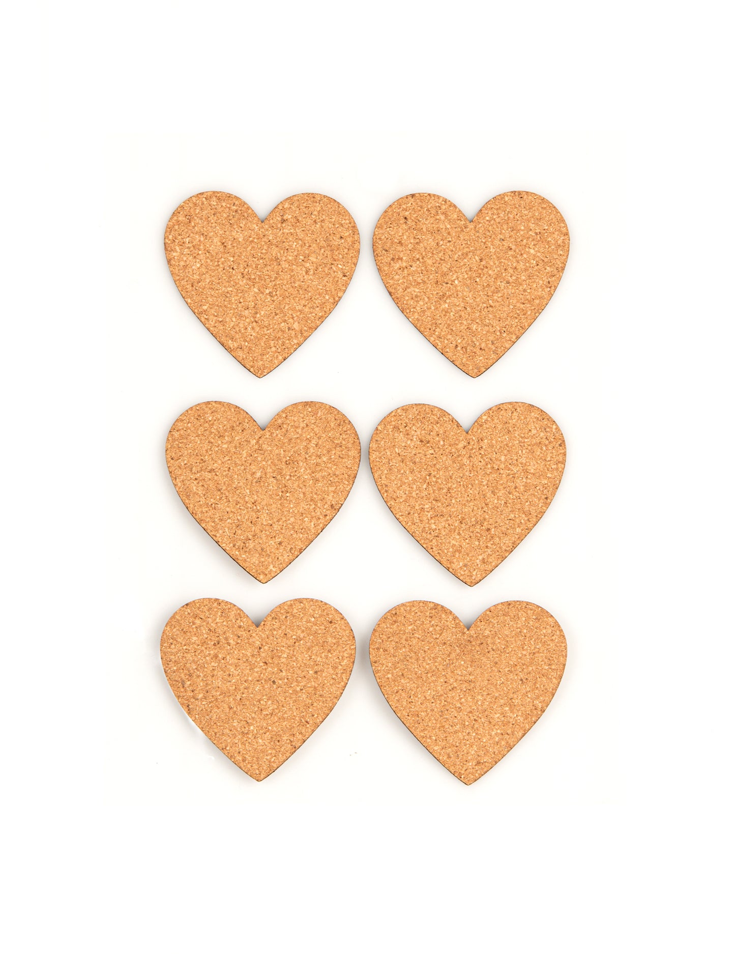 Étiquettes adhésives cœur pour mariage en liège lot de 6