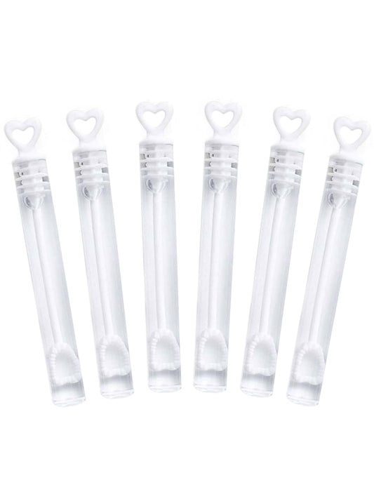 Flacons de bulles à savon mariage pour invités blancs avec bouchon cœur