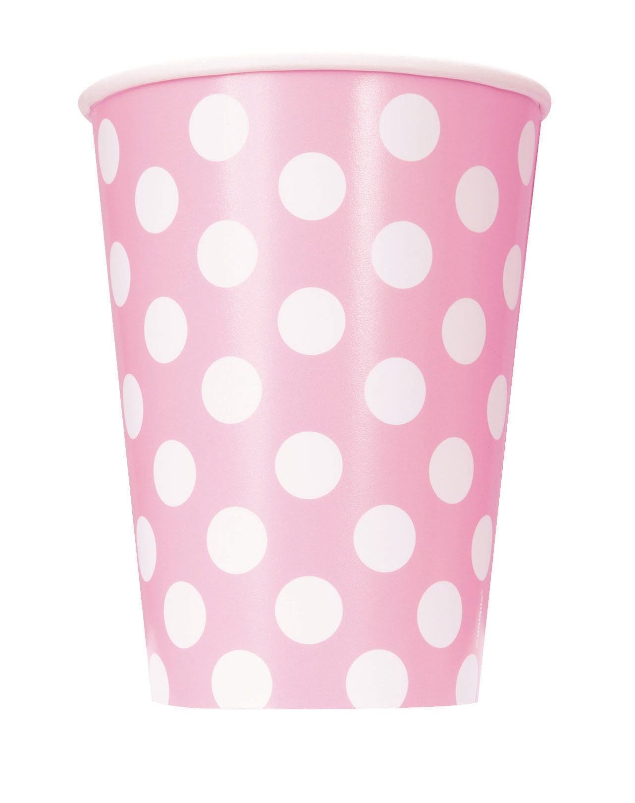 Gobelets en carton à pois pour fête roses et blancs