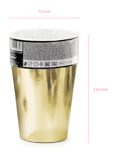 6 zlatnih čaša 220 ml