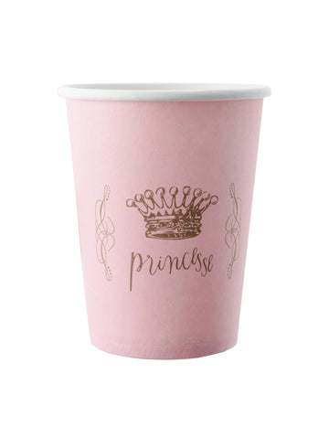 6 kartonskih čaša princeza roza 9 x 7,5 cm za rođendan 