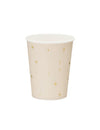 Gobelets étoiles pour fête crème et or
