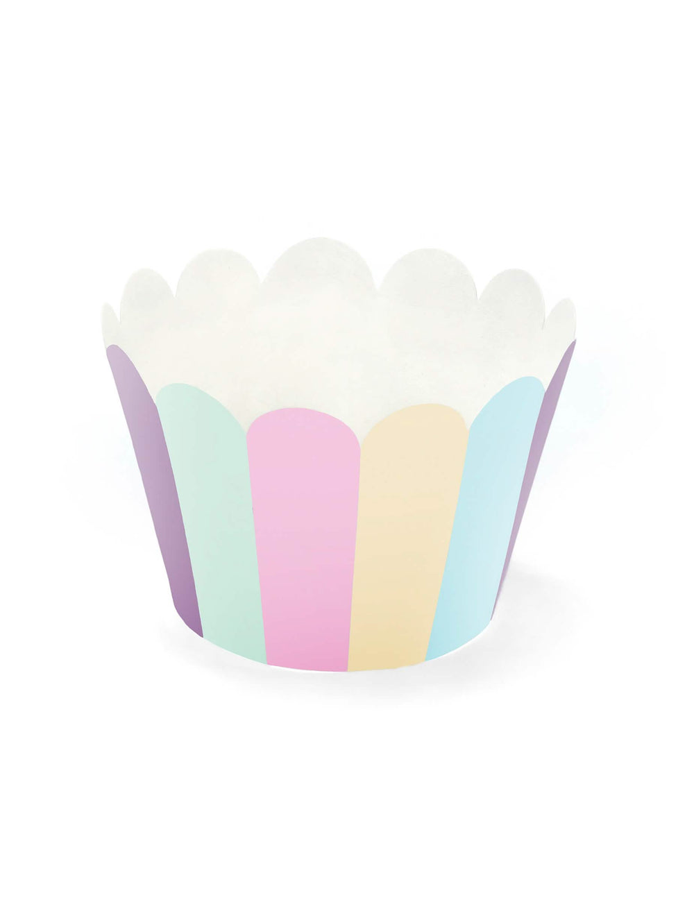 Pogled na model s prugama omota za cupcake s pastelnim jednoroziima