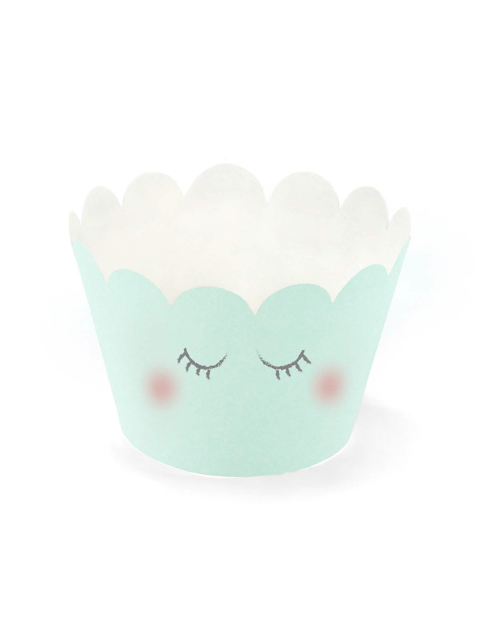 Prikaz pastelno zelene verzije s trepavicama pastelno jednorogi cupcake omotača