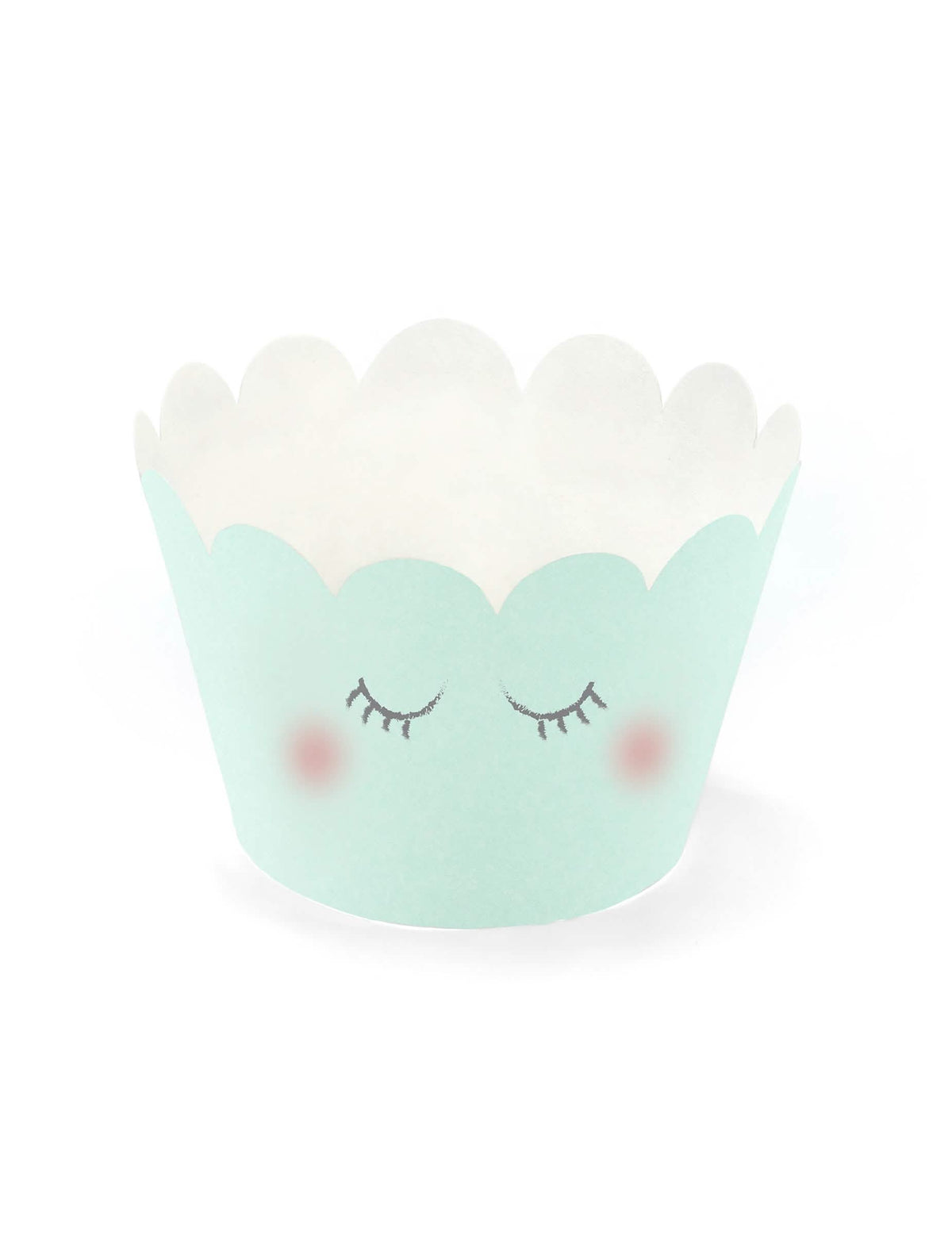 Prikaz pastelno zelene verzije s trepavicama pastelno jednorogi cupcake omotača