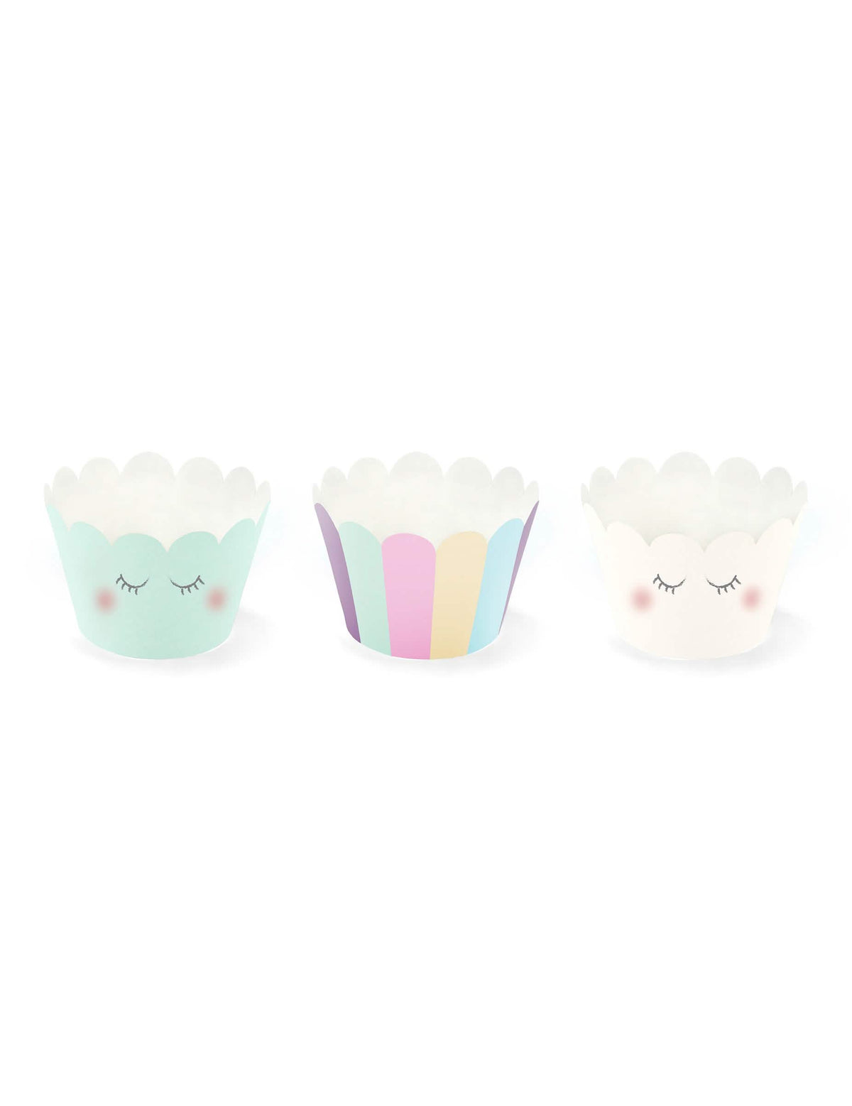 Umetci za cupcake s pastelno obojenim jednorozima s motivima zatvorenih očiju