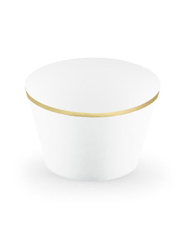 6 bijelih i zlatnih papirnatih ukrasa za kolačiće za vjenčanja