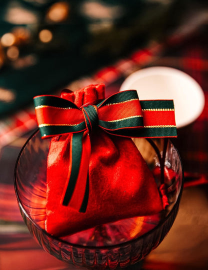 6 crvenih, zelenih i zlatnih božićnih mašni za stol