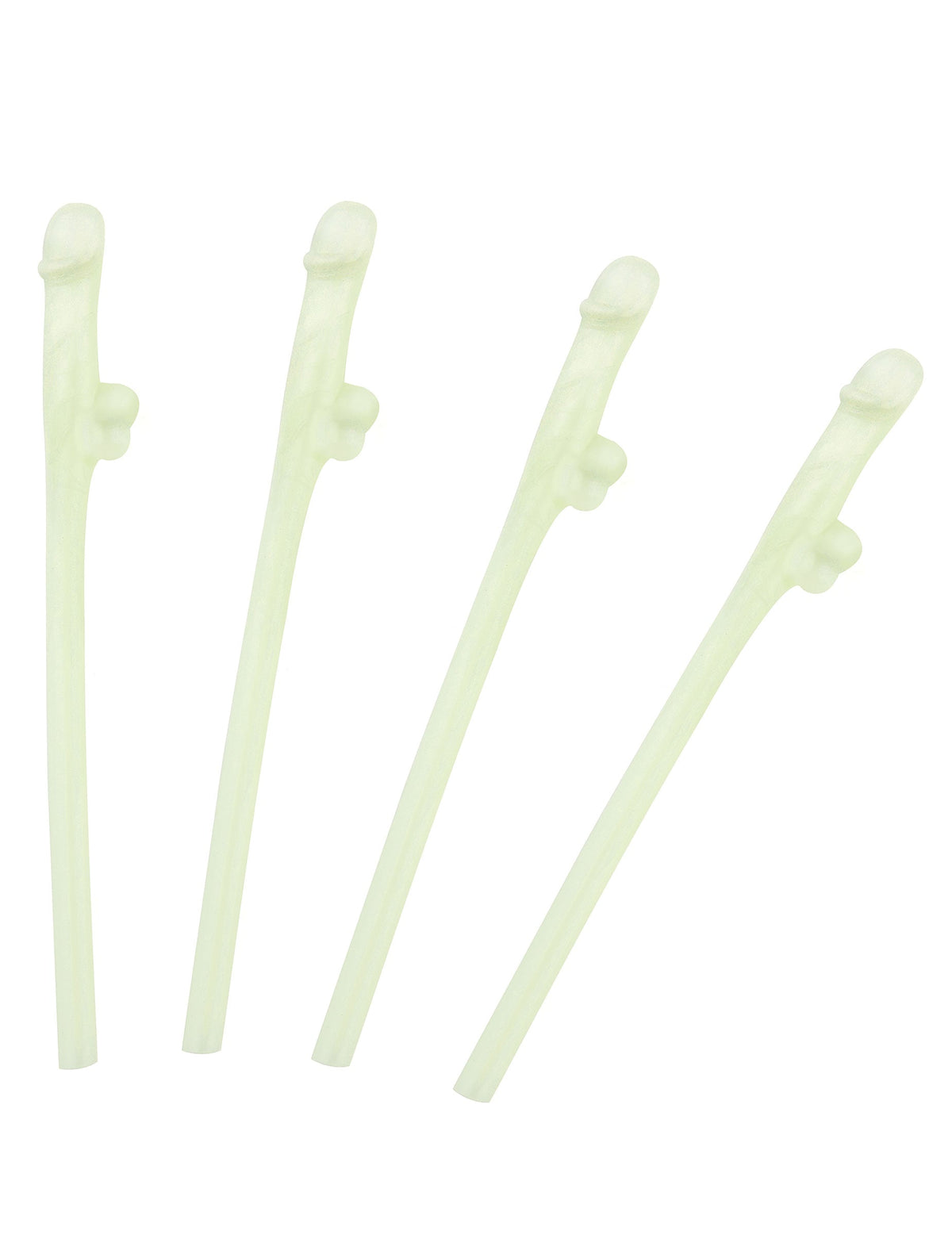 Pailles coquines phosphorescentes pour adulte blanches