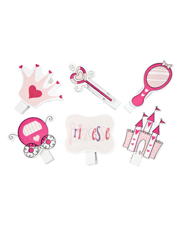 6 ukrasnih kopči s temom princeze 4 cm za rođendanski stol