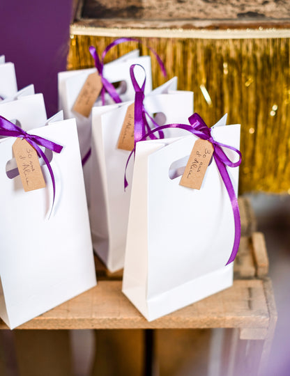 6 bijelih papirnatih vrećica 10 x 18 x 5 cm za vjenčanje