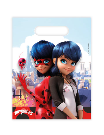 Mise en situation des sacs cadeaux Miraculous Ladybug