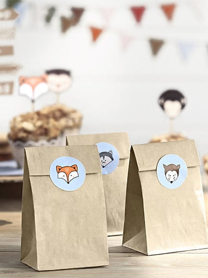 6 kraft papirnatih vrećica i naljepnice sa šumskim životinjama 