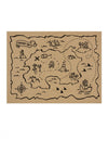 Set de table carte aux trésors pour enfant en papier kraft marron