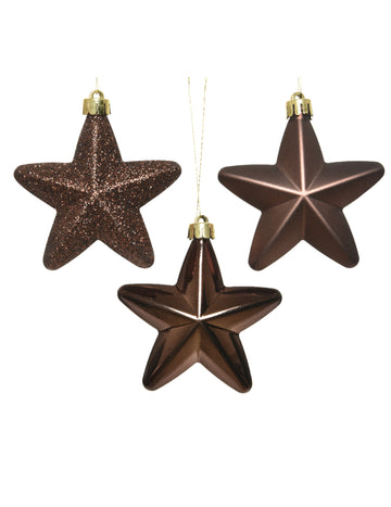 6 visećih ukrasa za božićno drvce u obliku čokoladnih zvjezdica 7,5 cm 