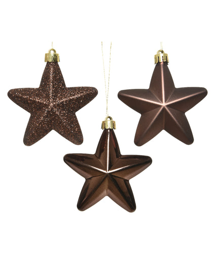 6 visećih ukrasa za božićno drvce u obliku čokoladnih zvjezdica 7,5 cm 